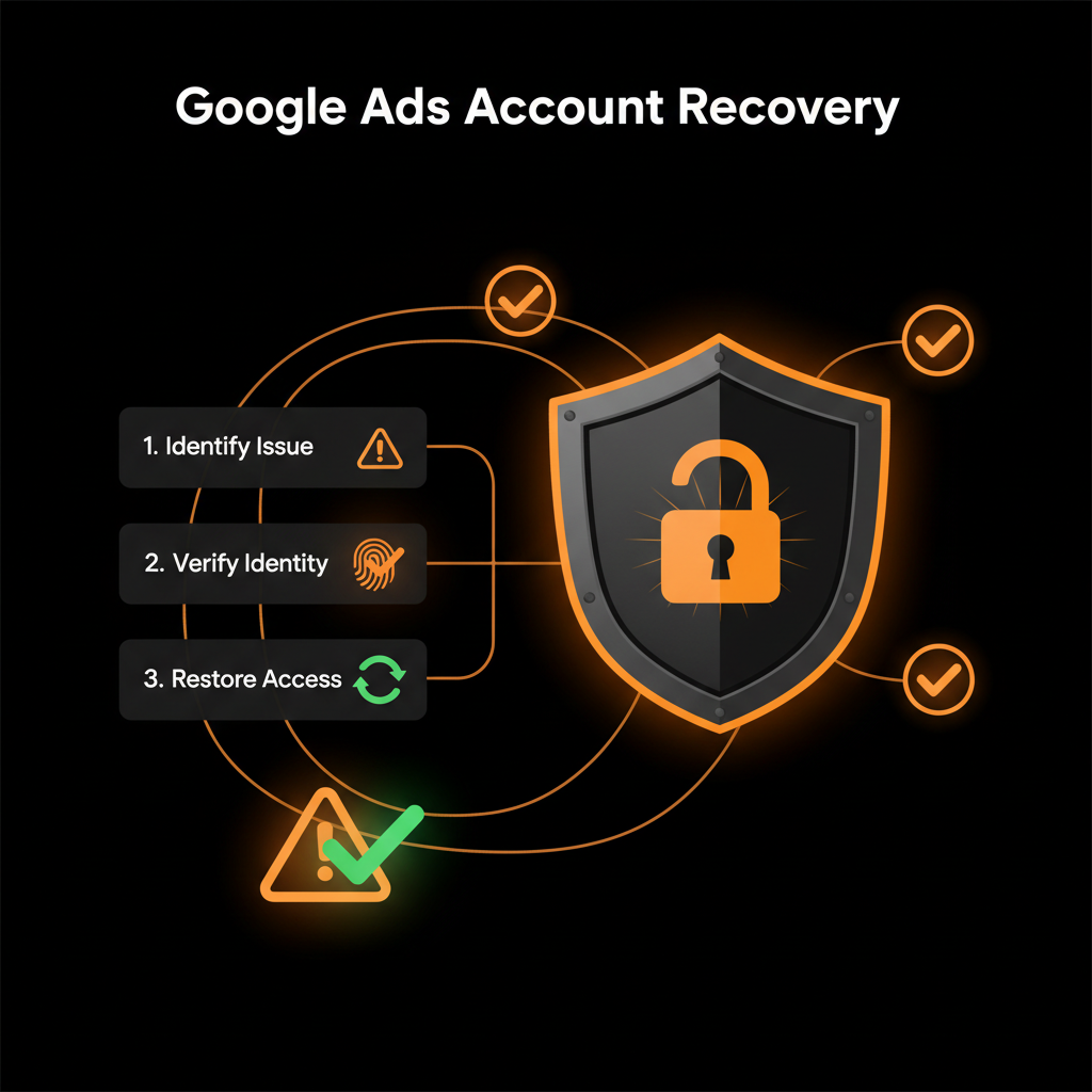 Recuperación de cuenta Google Ads suspendida: escudo de seguridad, proceso de verificación y desbloqueo de cuenta publicitaria