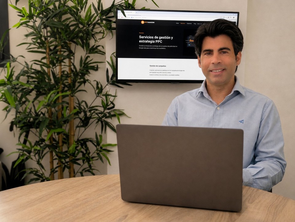 Iván, consultor PPC freelance, trabajando en estrategia de campañas Google Ads